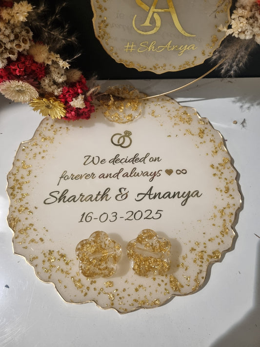 Indian engagement ceremony platter for ring exchange