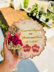Handmade resin engagement platter with premium finish
