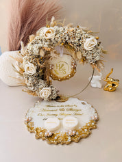 Decorative resin platter for engagement rituals