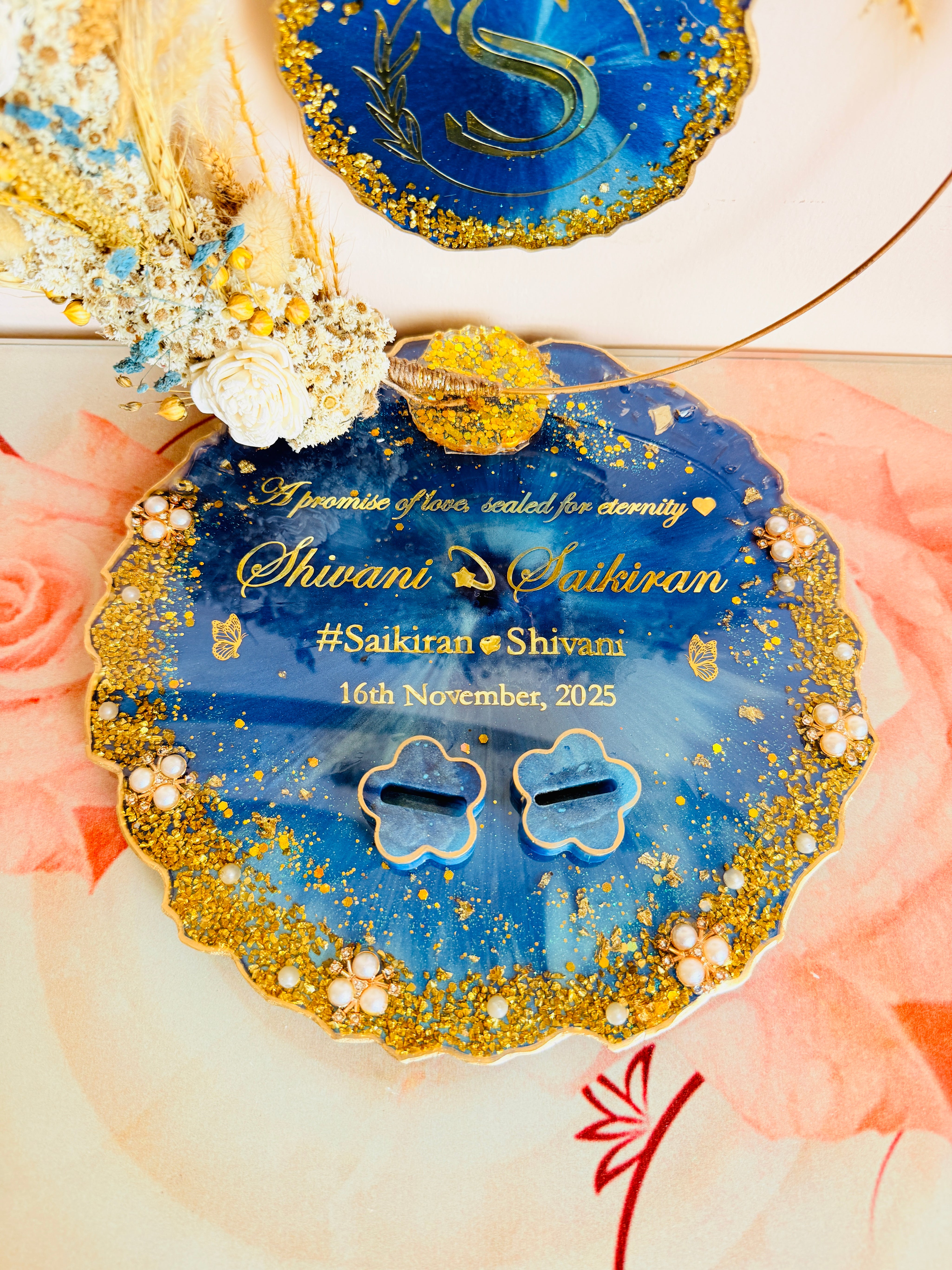 Designer engagement platter handcrafted by Blissta