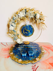 Decorative resin platter for engagement rituals