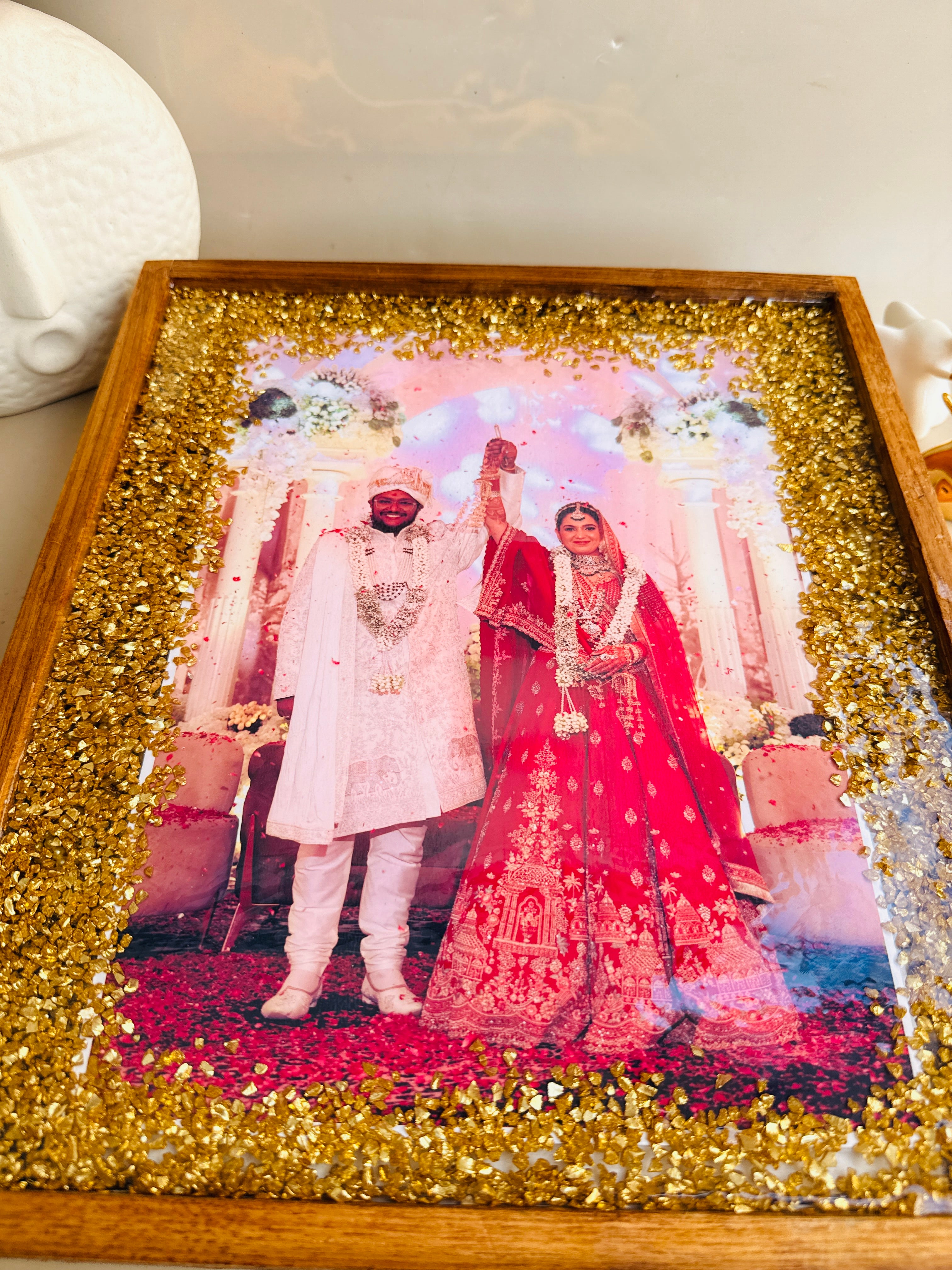 Varmala preservation photo frame for wedding memories