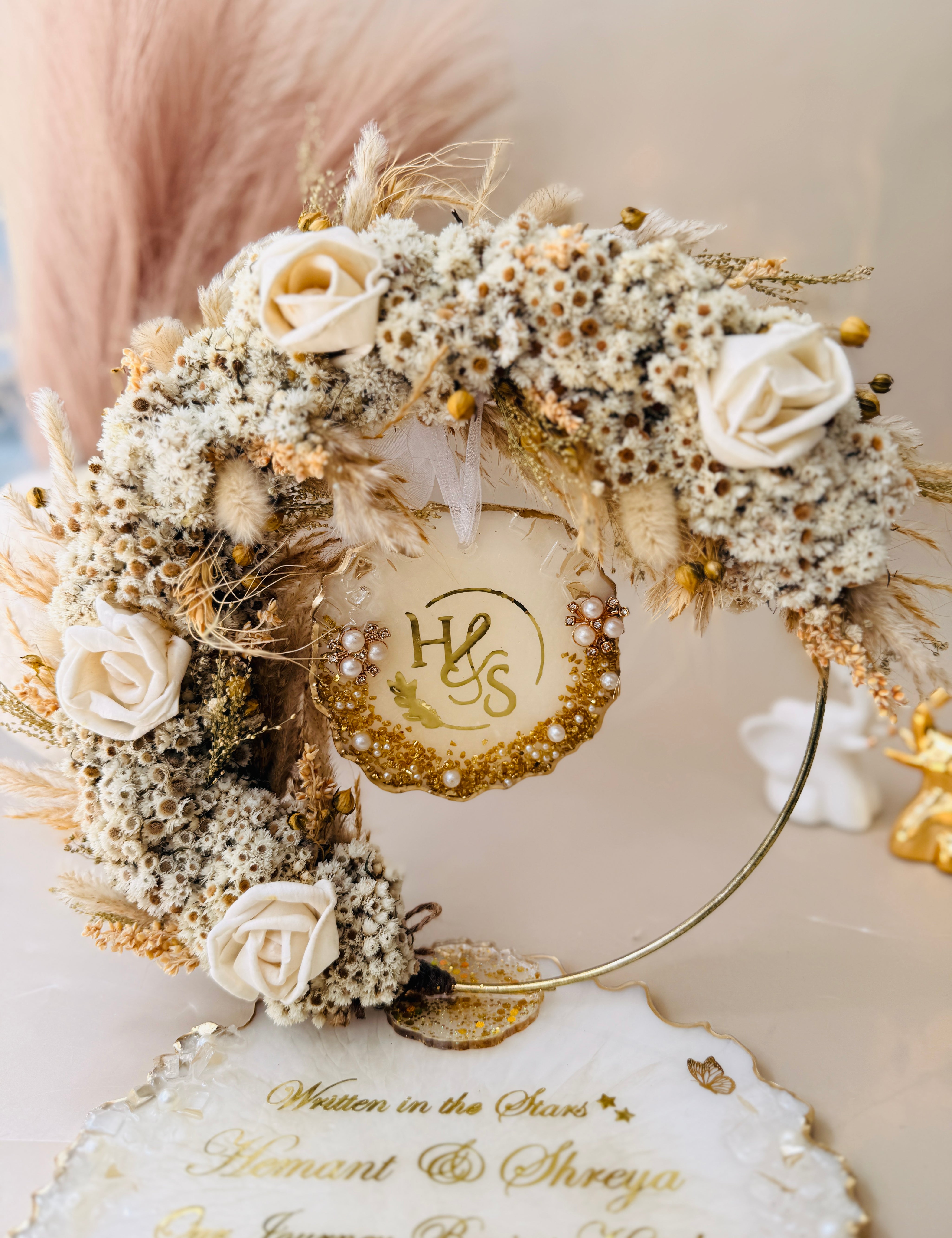 Modern resin engagement platter handcrafted