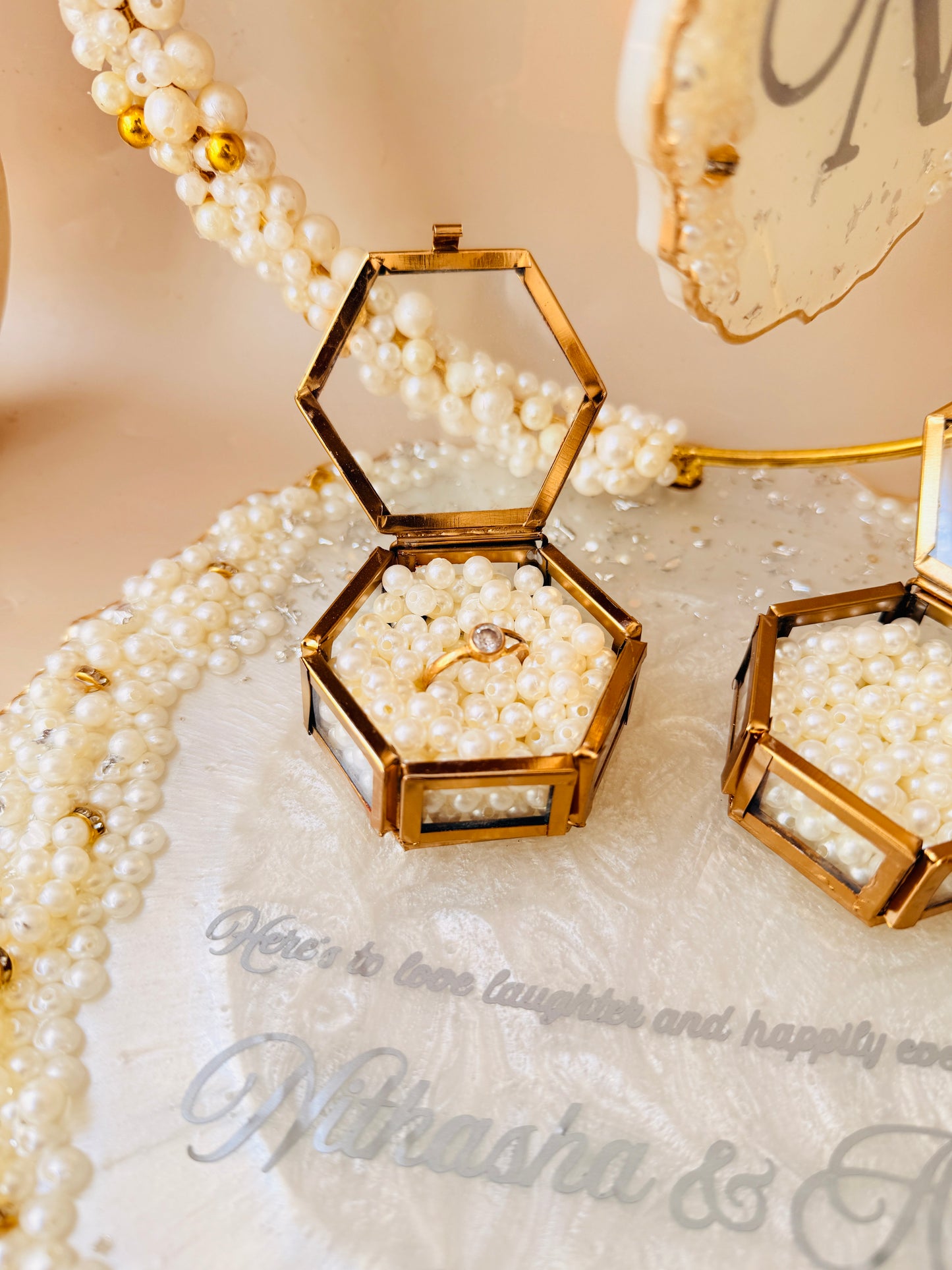 Indian engagement ceremony platter for ring exchange