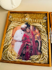 Indian wedding garland preservation frame wall decor