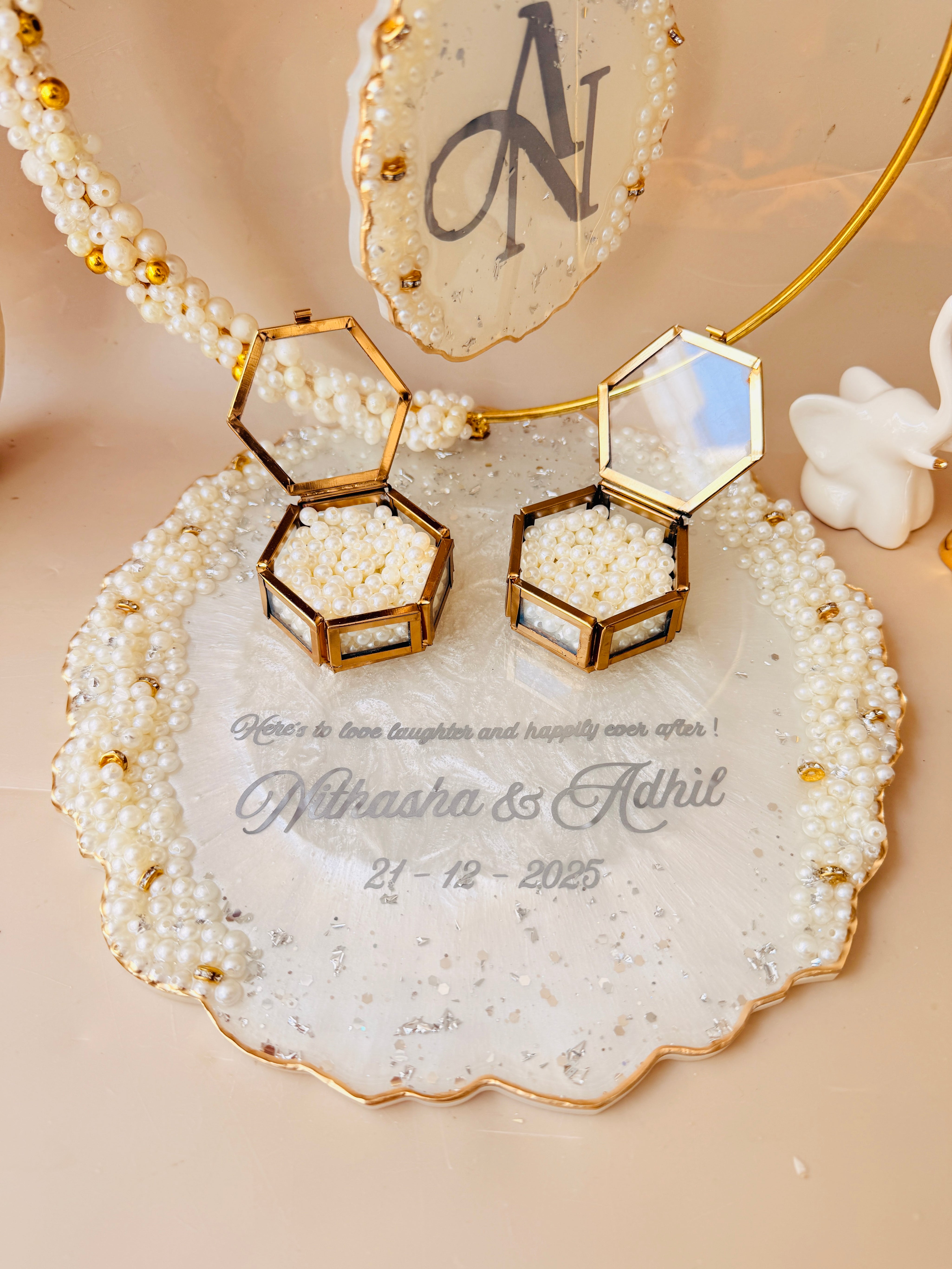 Ring ceremony platter for Indian wedding traditions