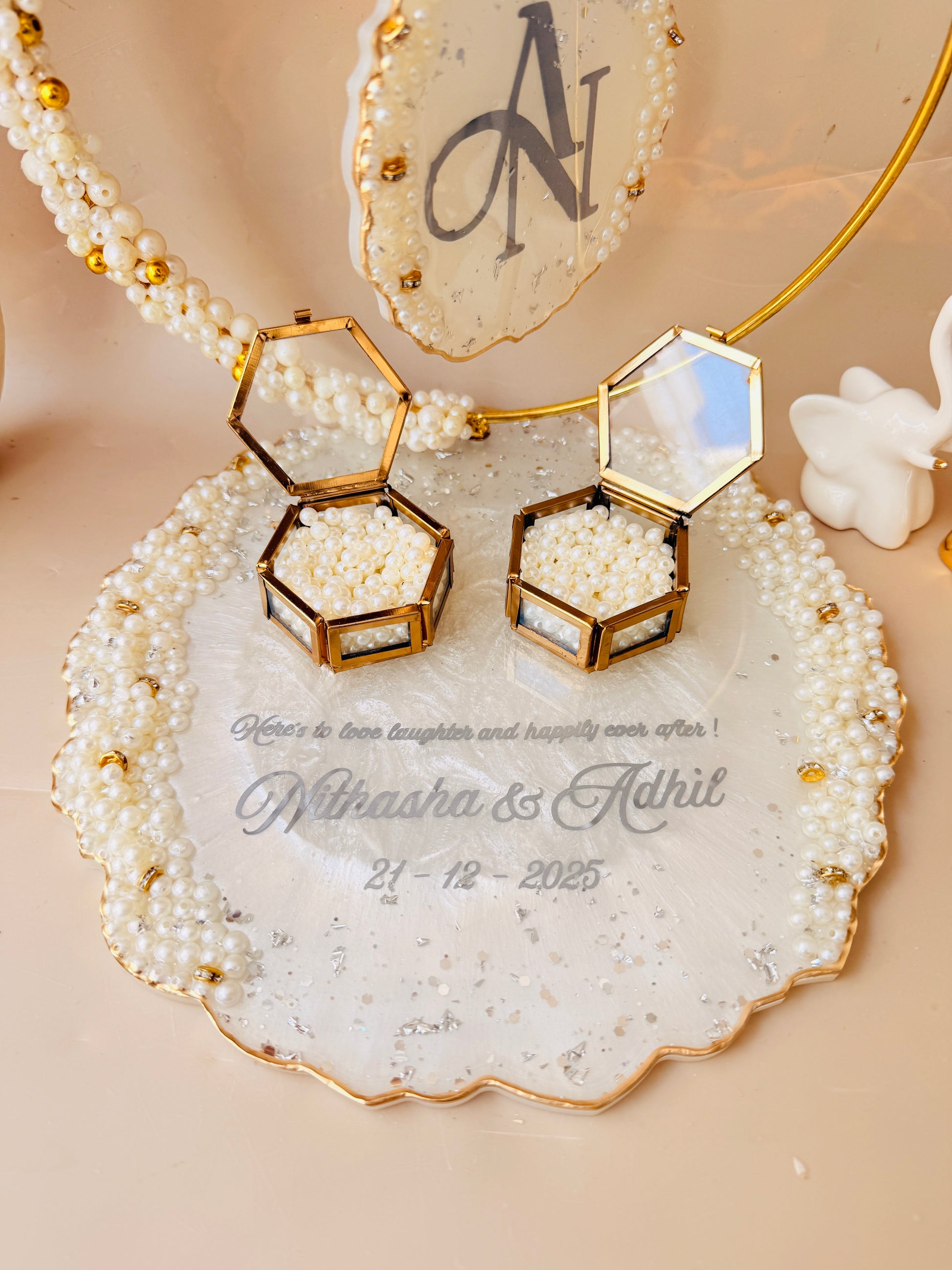 Ring ceremony platter for Indian wedding traditions