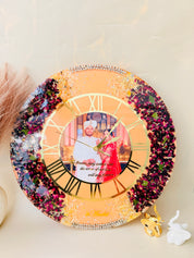 Wedding varmala preserved in resin wall clock in zirakpur