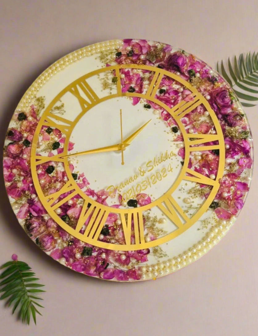 Custom varmala preservation wall clock for home decor in chandigarh