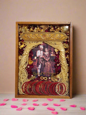 Indian wedding garland preservation frame wall decor