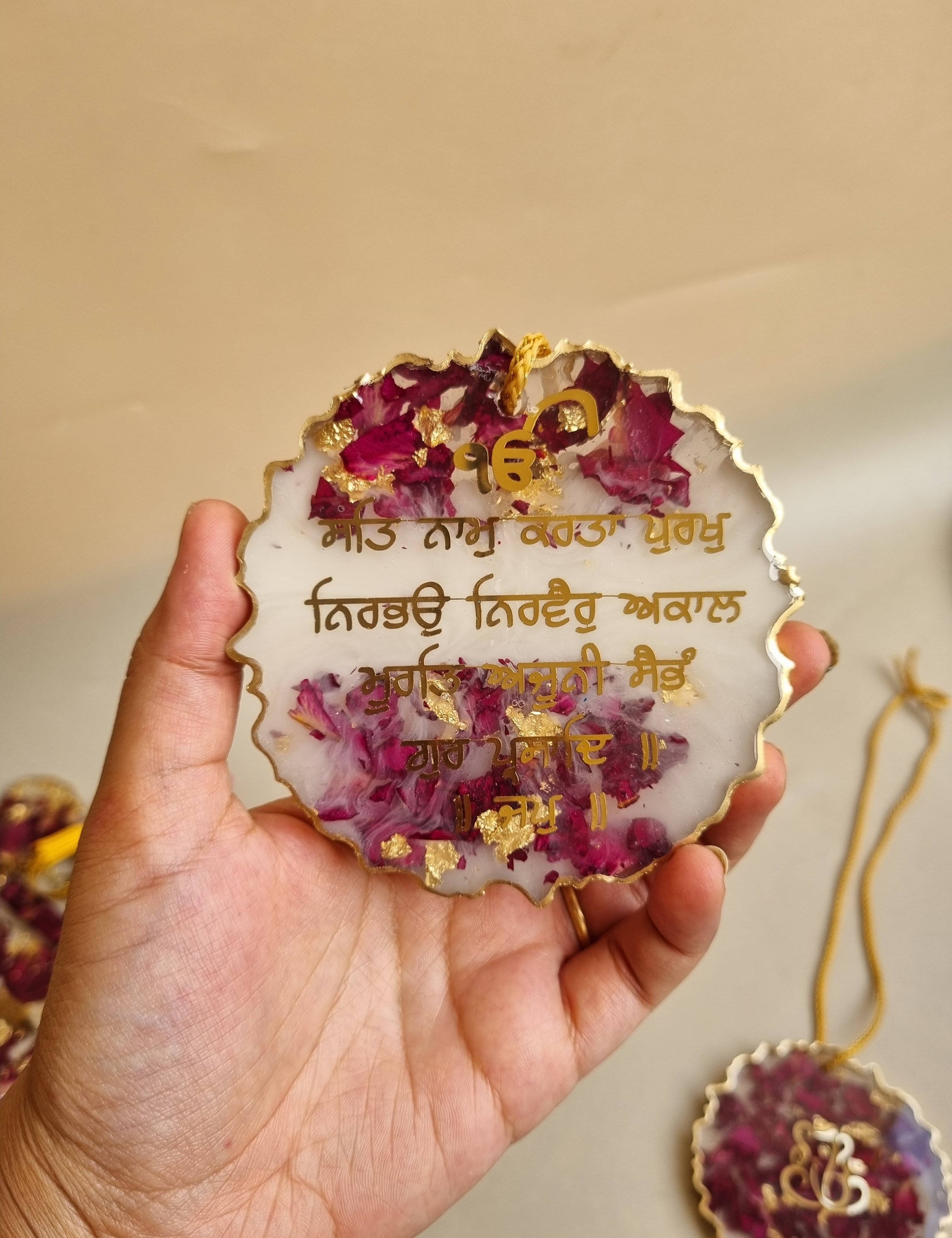 Varmala preservation car hanging made from wedding garland flowers