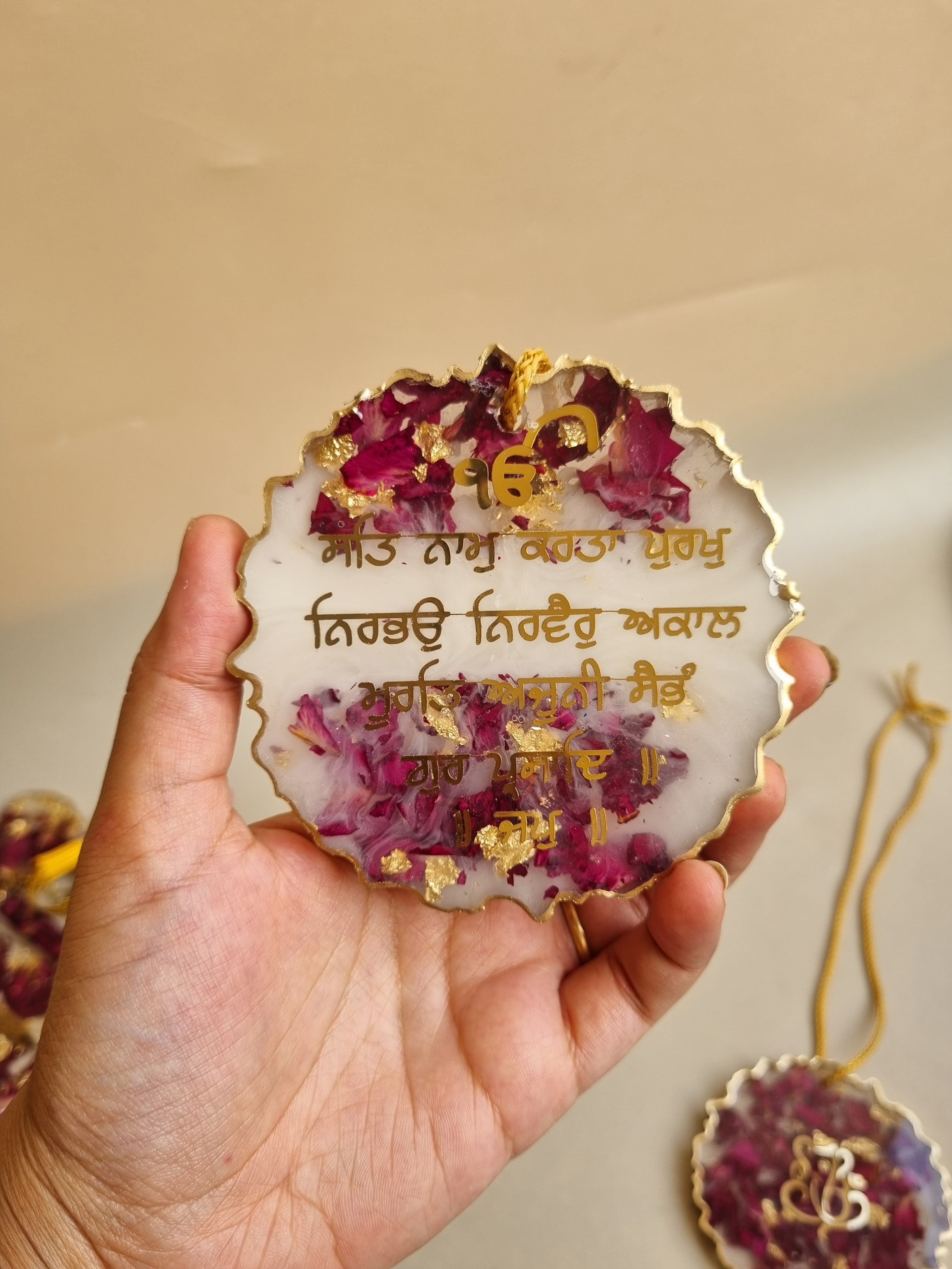 Varmala preservation car hanging made from wedding garland flowers