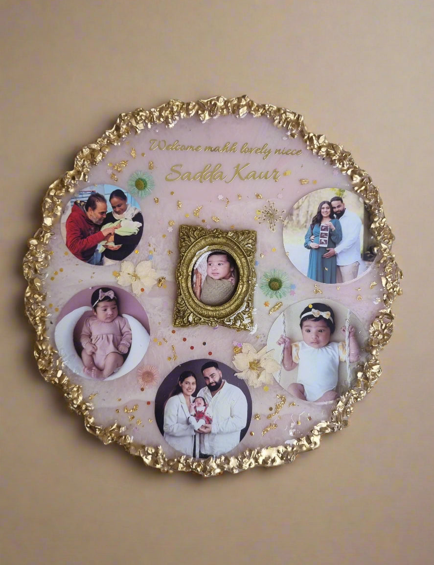 Handmade resin birthday photo frame