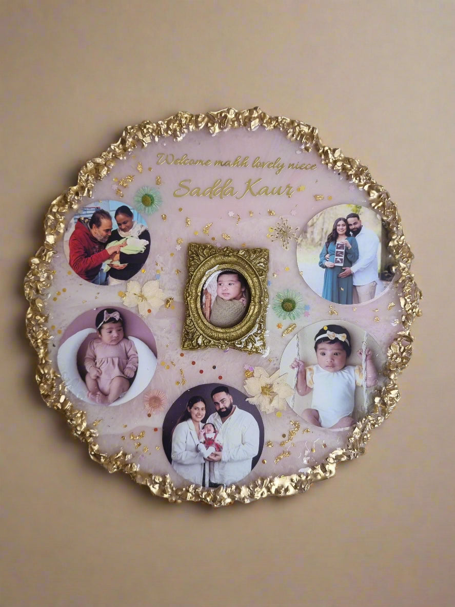 Handmade resin birthday photo frame