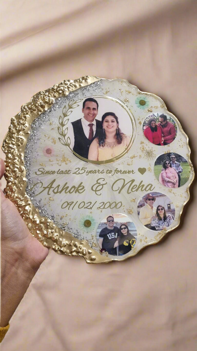Custom resin photo frame for wedding anniversary