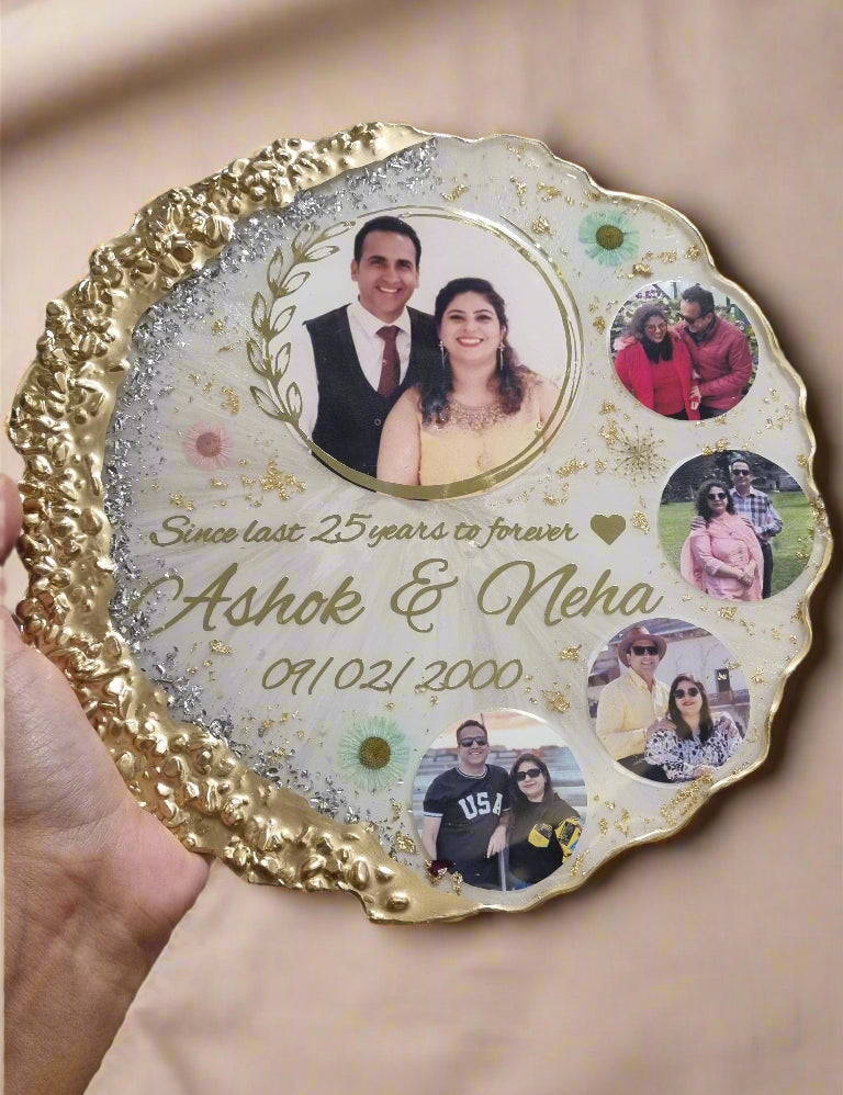 Custom resin photo frame for wedding anniversary