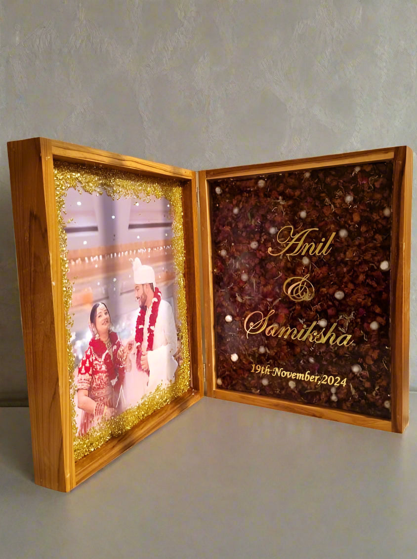 Custom jai mala preservation frame with couple photo