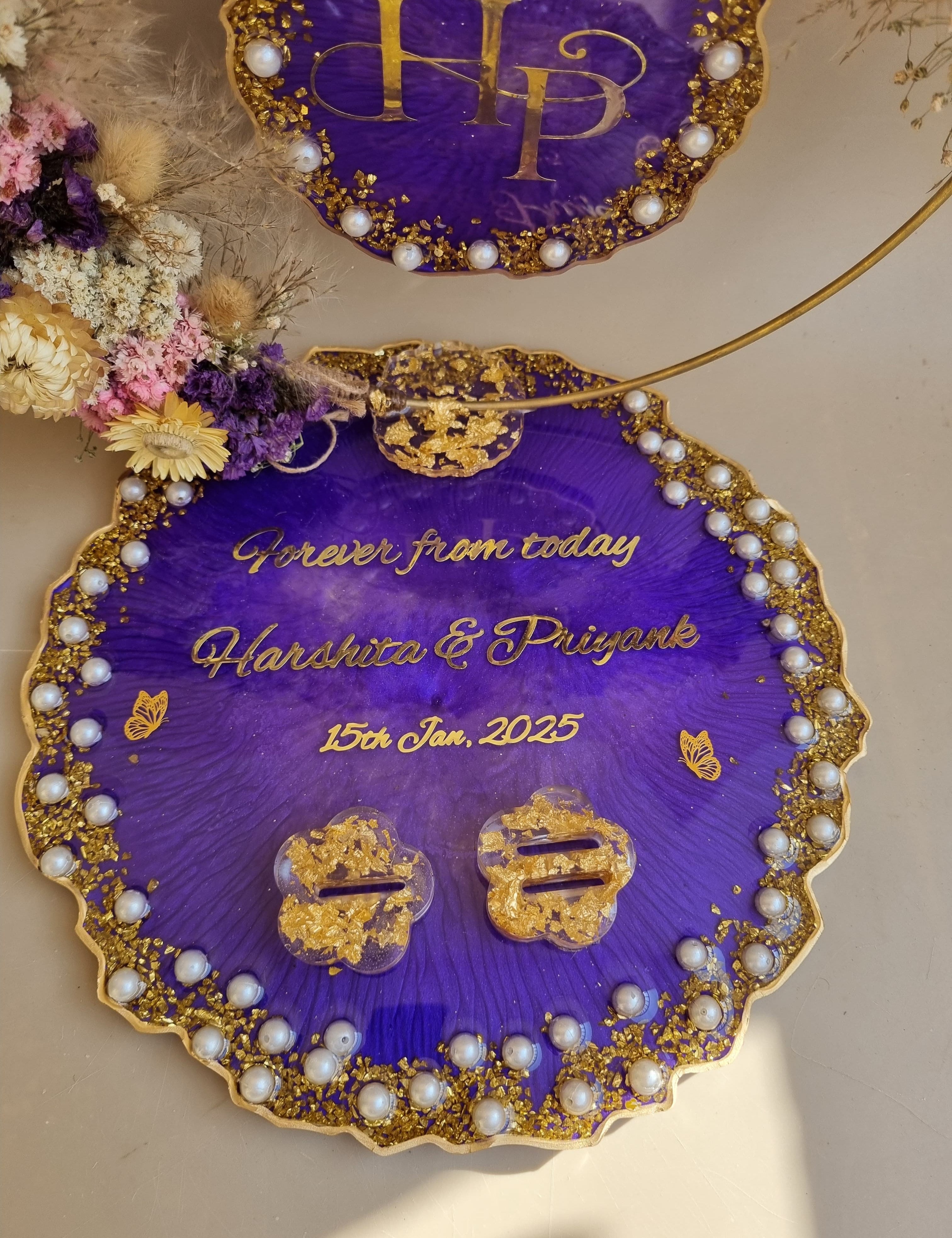 Ring ceremony platter for Indian wedding traditions