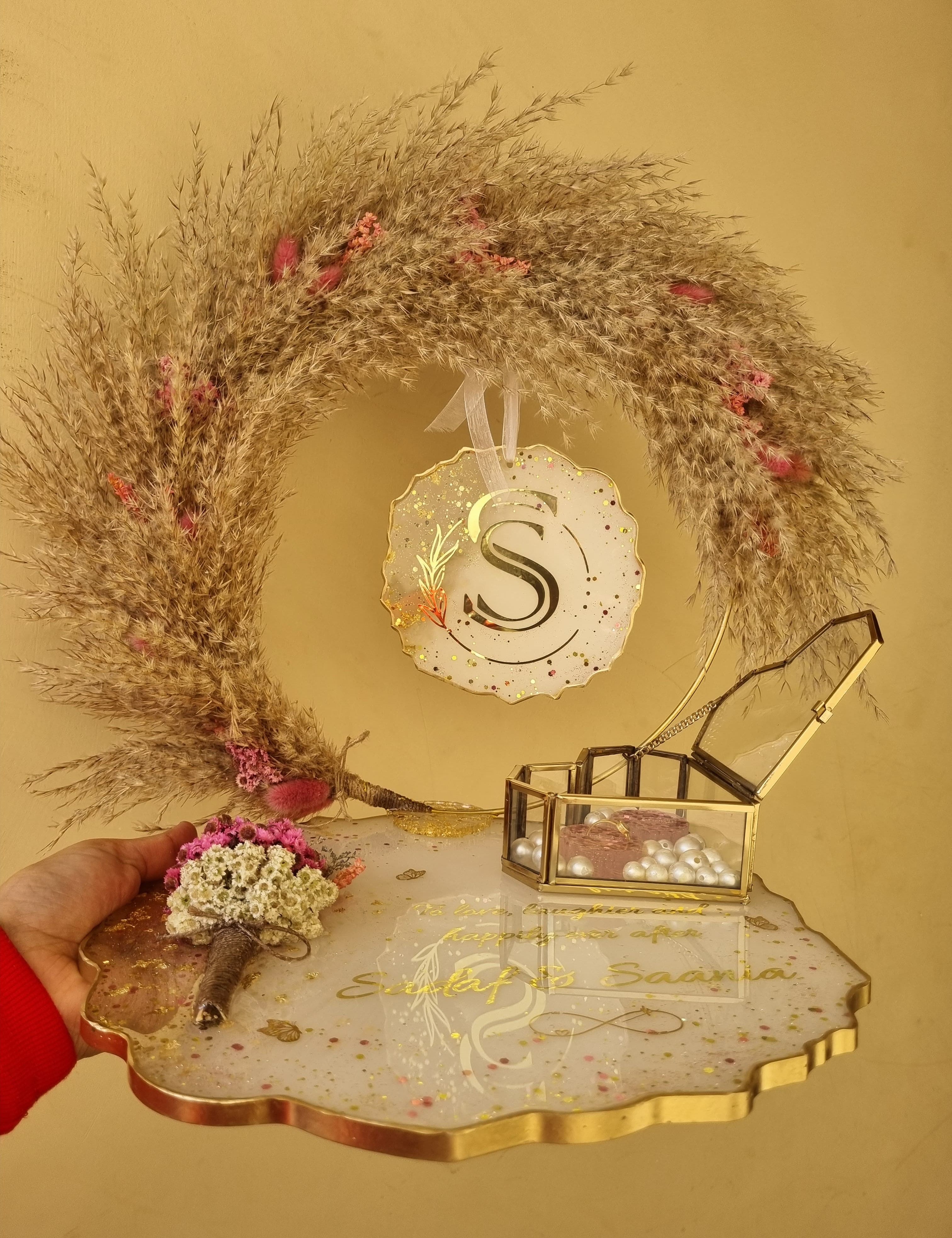Engagement ceremony decor platter for Indian couples