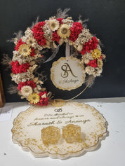 Artistic resin platter for engagement ceremony decor