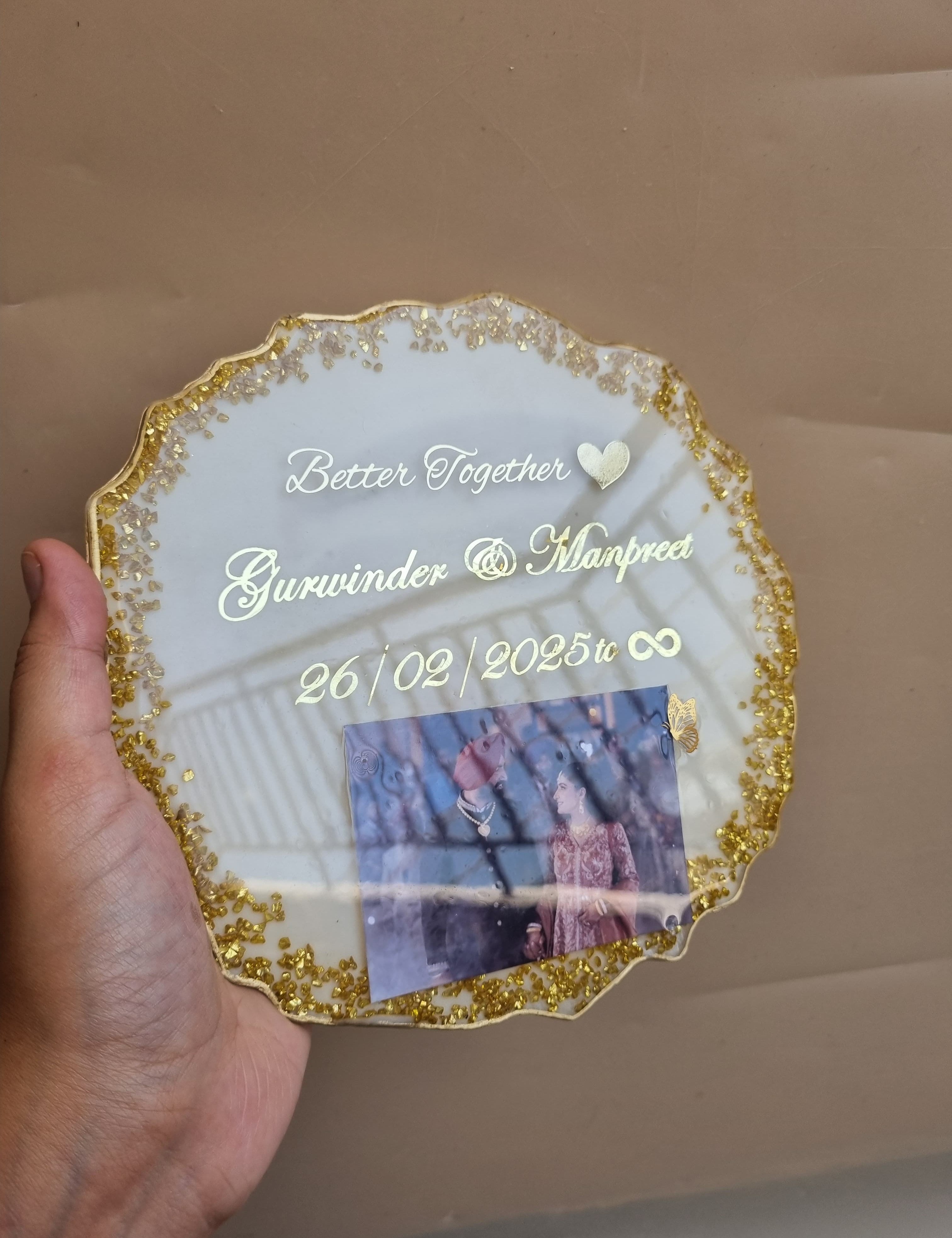Modern handmade resin photo frame