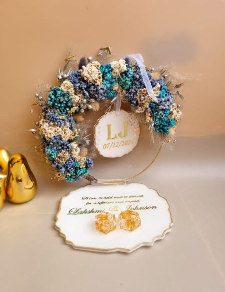 Modern resin engagement platter handcrafted