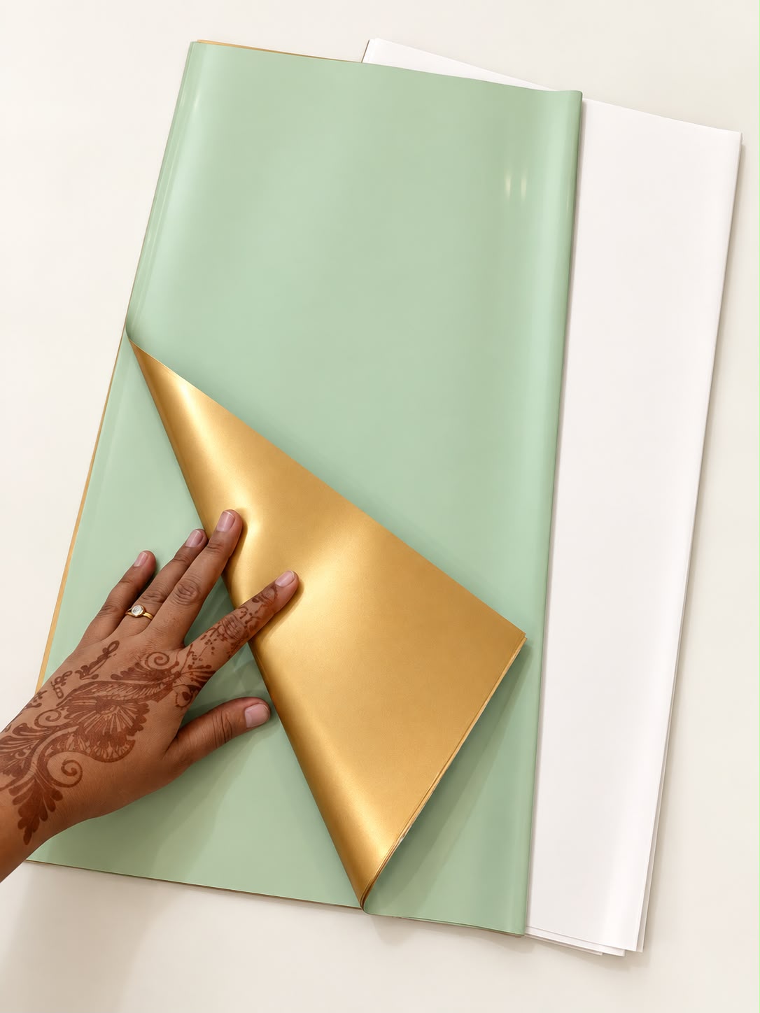 Coloured & Golden | Dual side bouquet wrapping sheet