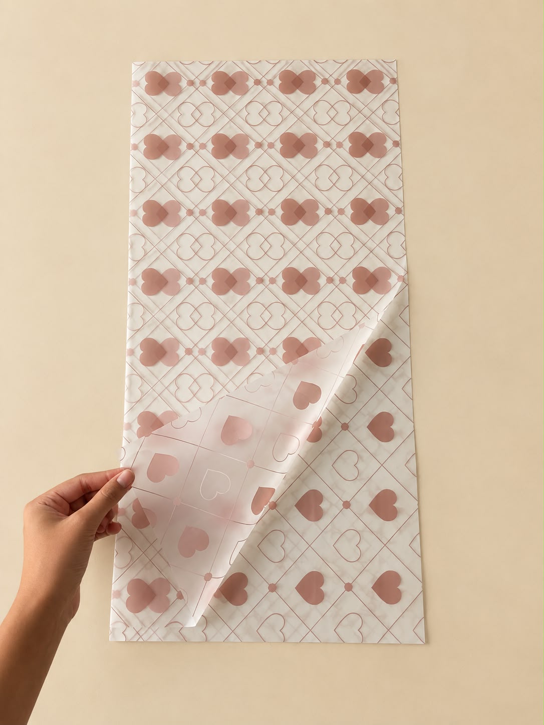 Translucent Golden Heart Bouquet wrapping sheet