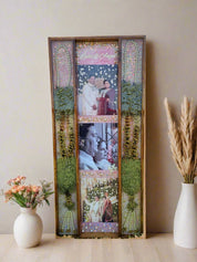 Wedding varmala preserved in resin photo frame