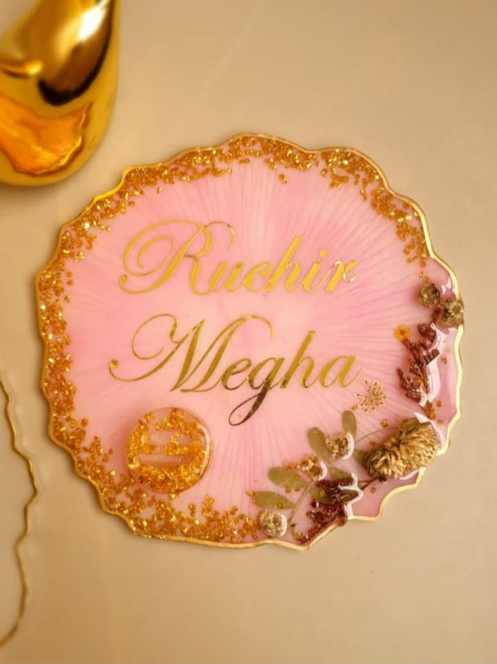 Handmade resin engagement platter with premium finish