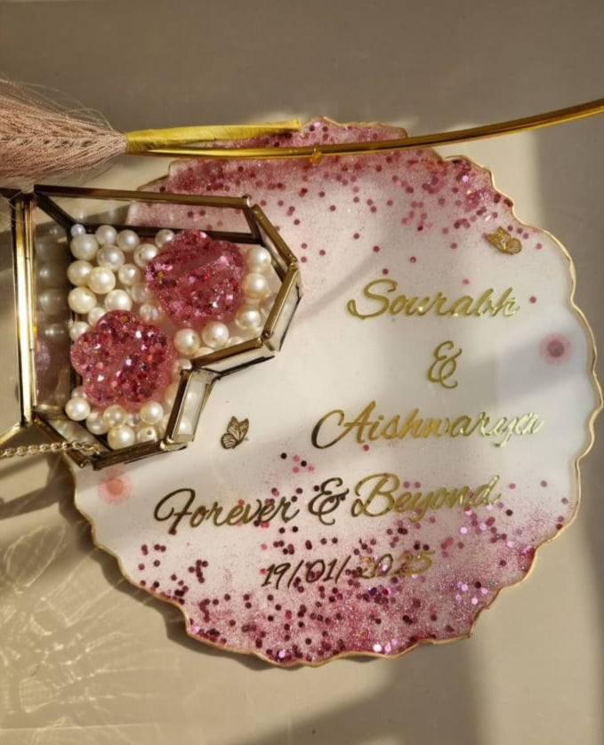 Designer engagement platter handcrafted by Blissta