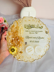Handmade resin engagement platter with premium finish